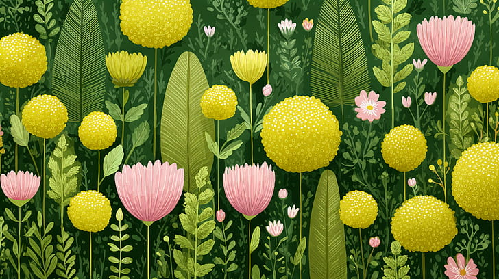 Spring Meadow Pattern —  Floral wallpaper