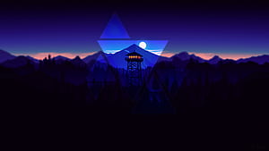 Dark firewatch , Triangular elements, Intense atmosphere, Artistic edit wallpaper