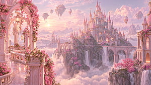 Blush Cloudcastle —, Light Pink wallpaper