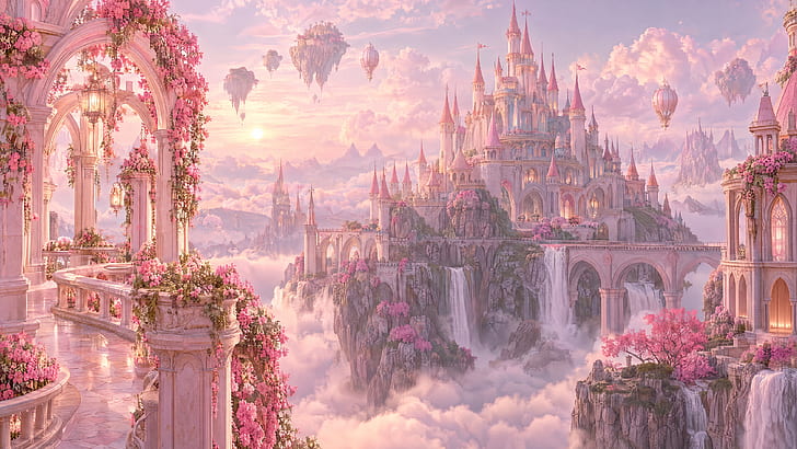 Blush Cloudcastle —, Light Pink wallpaper