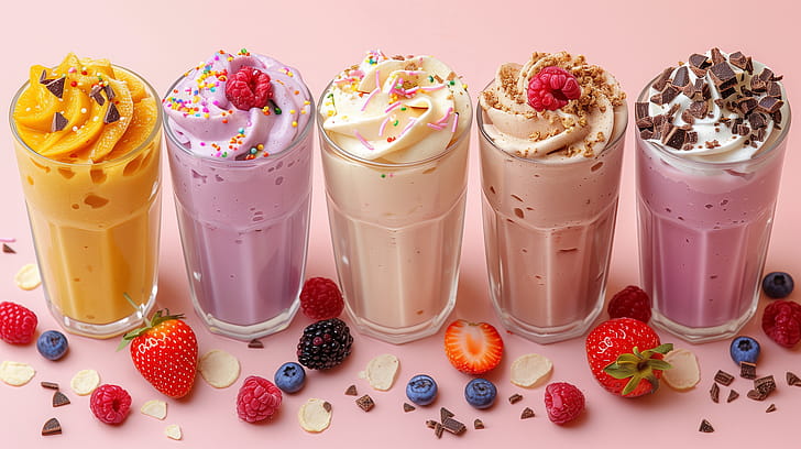 Assorted Milkshake  Collection, milkshake wallpaper
