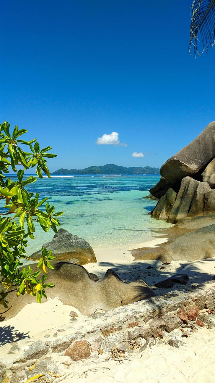 Countless beaches posts, Seychelles phone wallpaper