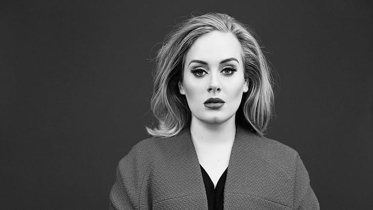 Adele Monochrome, adele, celebrities, monochrome wallpaper