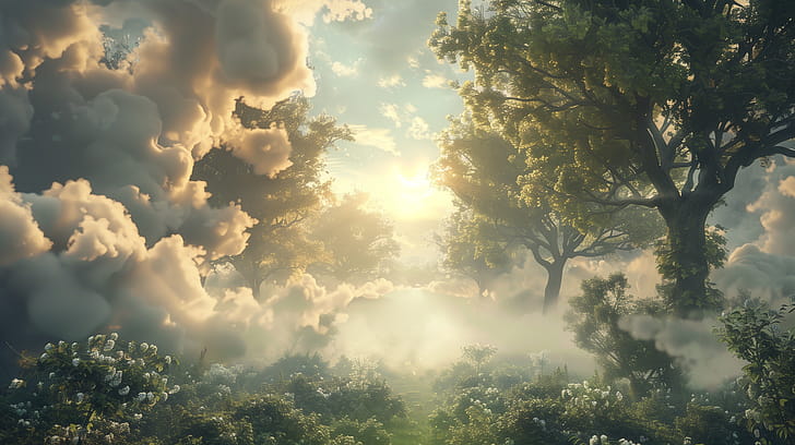 forest, surreal wallpaper