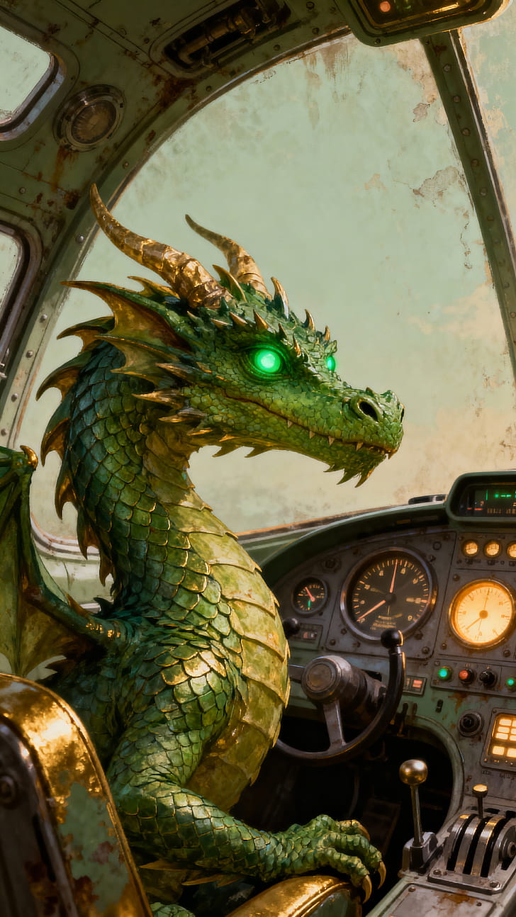 Emerald Pilot — Dragon  for iPhone & Android, dragon phone wallpaper