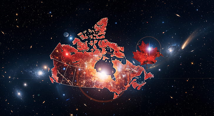 Canada, Maple Leaf, Space wallpaper