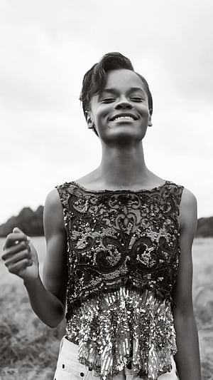 Monochrome, Letitia Wright phone wallpaper