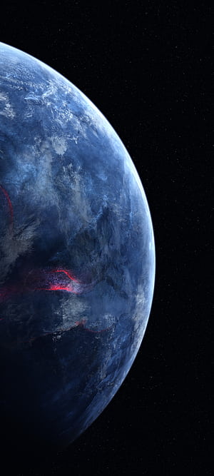 A Blue Dot, Sci Fi, planet phone wallpaper