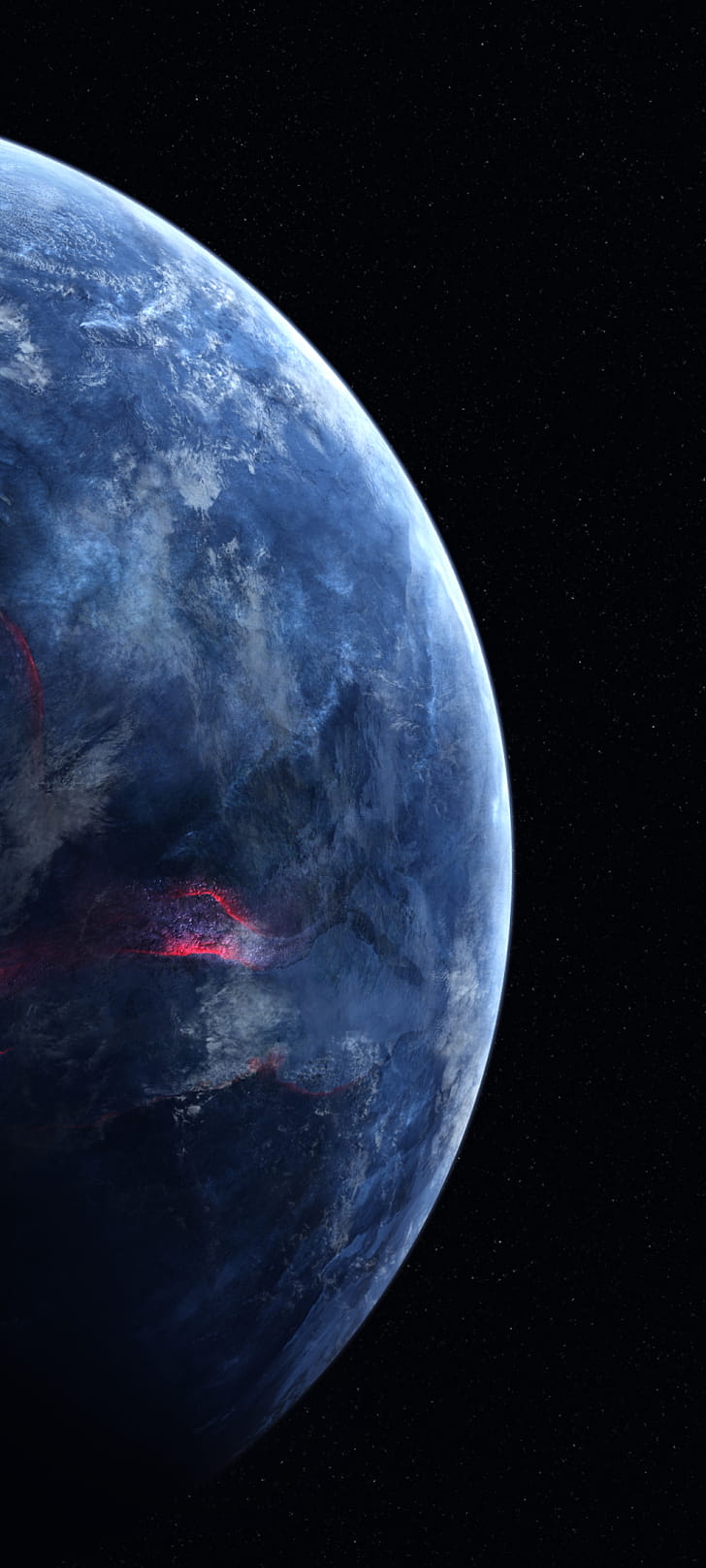 A Blue Dot, Sci Fi, planet phone wallpaper