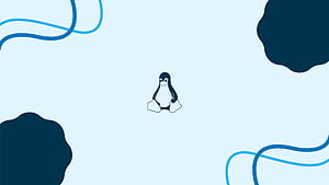 Tux in Blue — Minimal Linux, Linux wallpaper