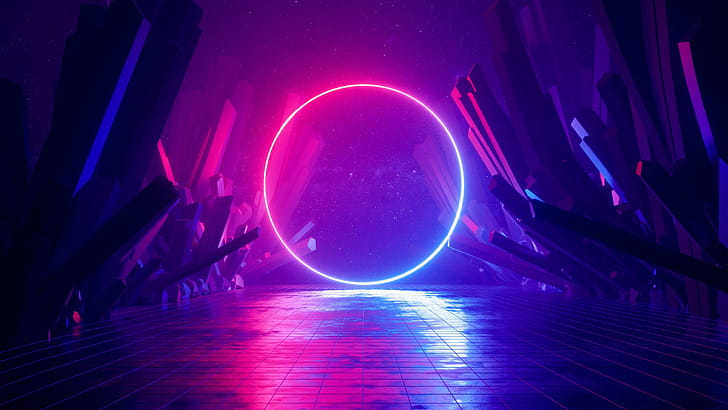 Circle, Neon wallpaper