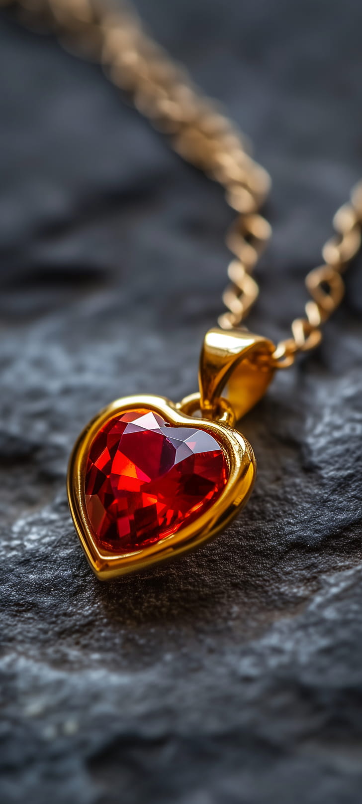 Ruby Heart Pendant  - Elegant Accessory Design phone wallpaper