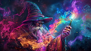 Mystical Fire Wizard, wizard wallpaper