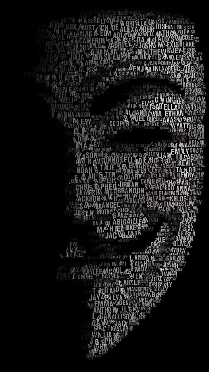 hacker, typography, technology, anonymous phone wallpaper