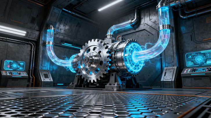 Sci Fi, Engine Room, Gear wallpaper