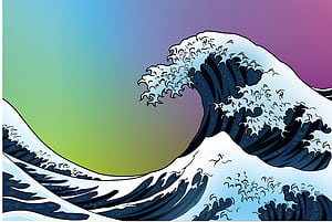 Wave art, wallpaper