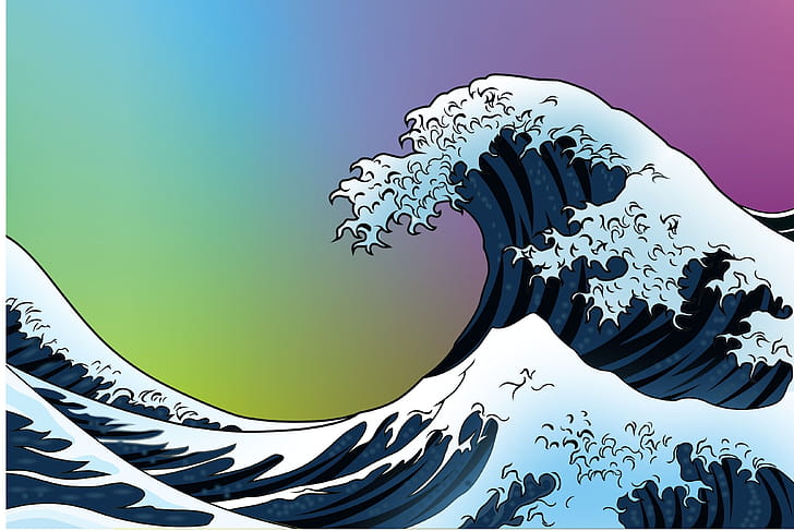 Wave art, wallpaper