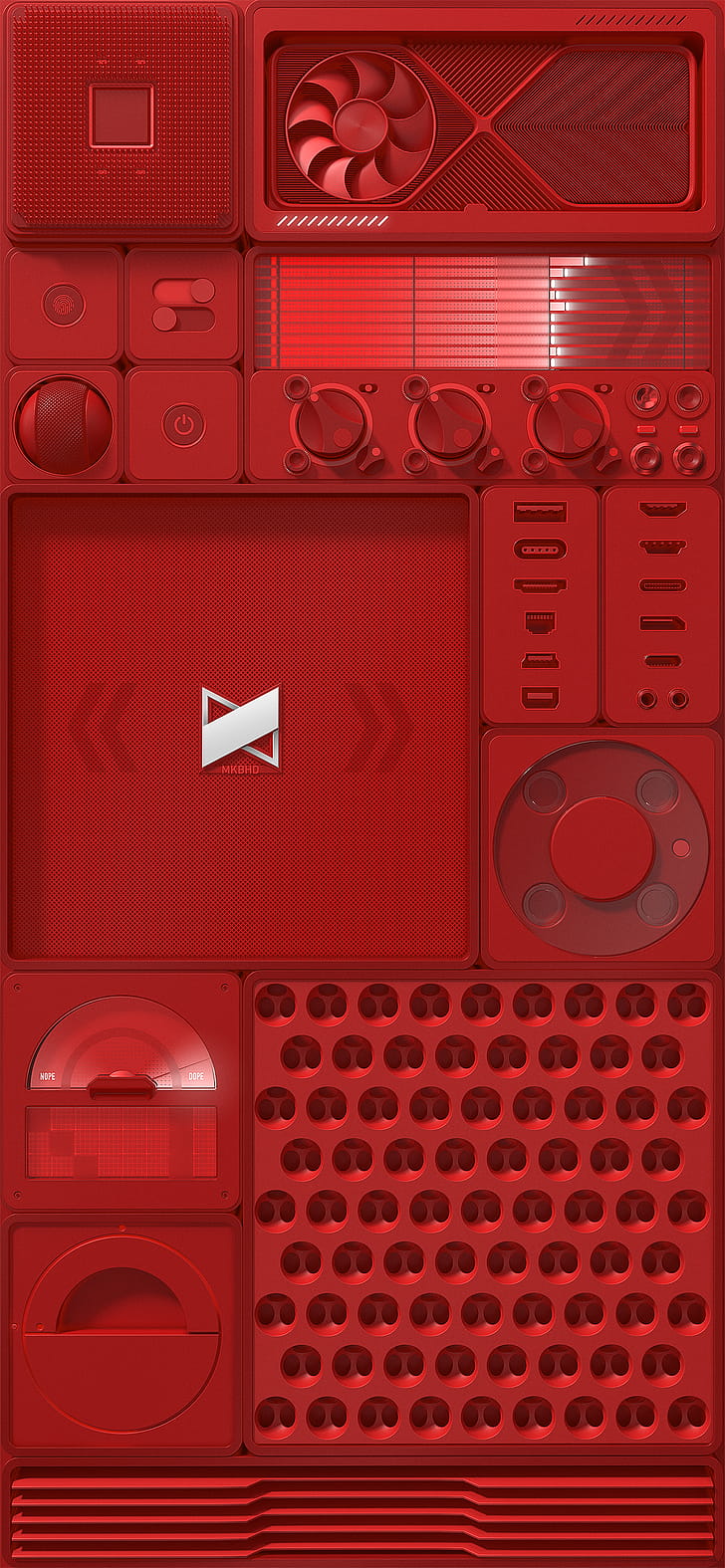 MKB Modules Red, MKB, technology, artistic phone wallpaper