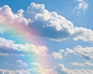 Rainbow, Clouds wallpaper