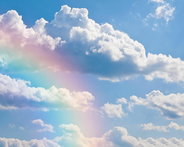 Rainbow, Clouds wallpaper