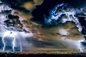 Thunderstorm ,  resolution, R, Thunder wallpaper