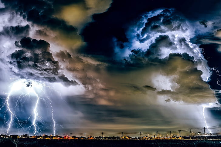 Thunderstorm ,  resolution, R, Thunder wallpaper