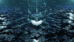 Inside a Micro Chip, Abstract, technology, Sci Fi wallpaper