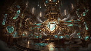 Aetherforge Engine Room —   Fantasy, Steampunk, Clockwork wallpaper