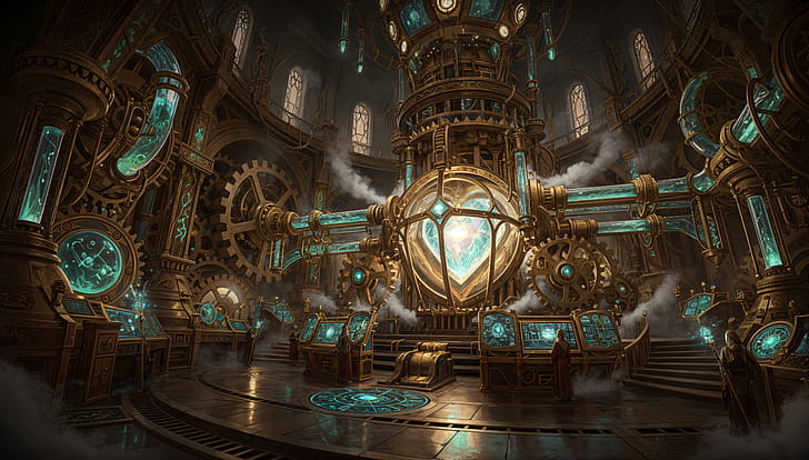 Aetherforge Engine Room —   Fantasy, Steampunk, Clockwork wallpaper
