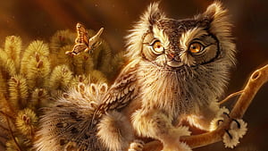 Screech Owl , owl, artist, artwork, digital-art, deviantart wallpaper