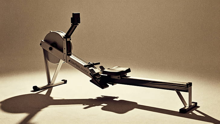 Rowing Machine  — Sleek Rower in Studio Light, rowing machine wallpaper