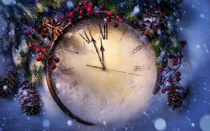 Clock, New Year wallpaper