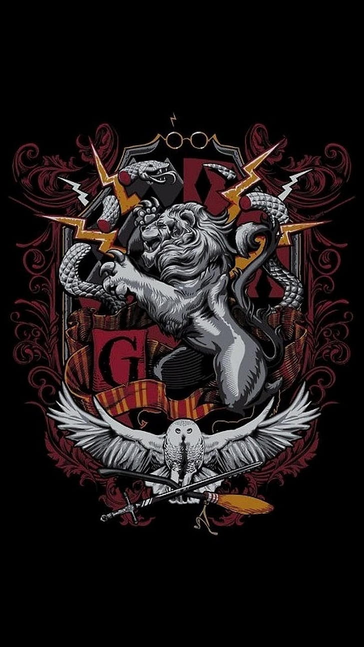 Artwork, Gryffindor phone wallpaper