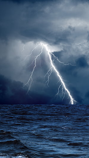Lightning, Hurricane phone wallpaper