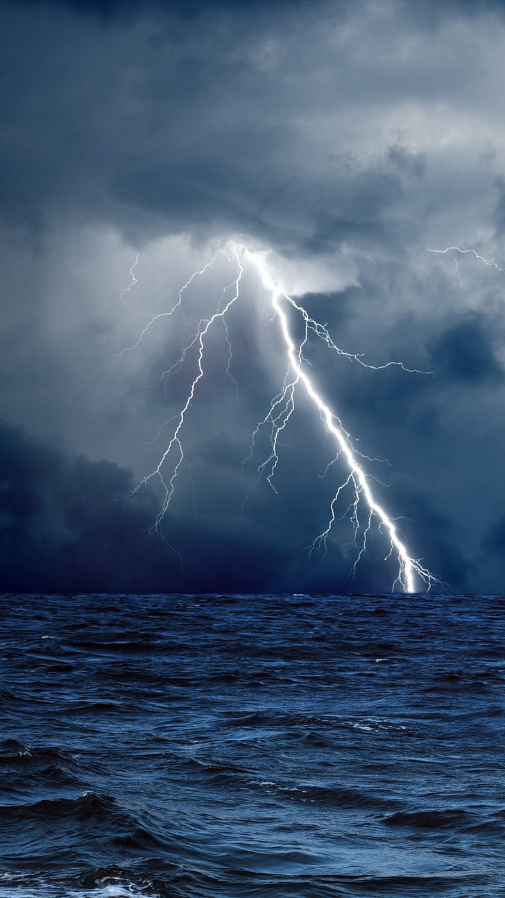 Lightning, Hurricane phone wallpaper
