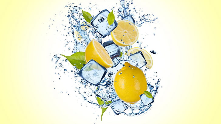Ice cubes, Lemons wallpaper
