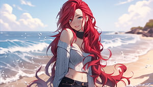 Anime Girl Redhead Girl Art Looking At Viewer, anime-girl, anime, artist, artwork, digital-art wallpaper