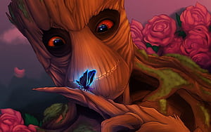 Groot, Laptop, PC, Mobile wallpaper