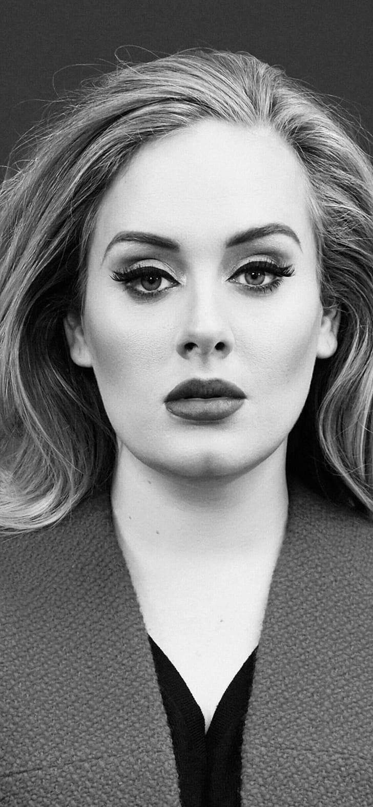 Adele, Monochrome aesthetics, iPhone , High resolution phone wallpaper