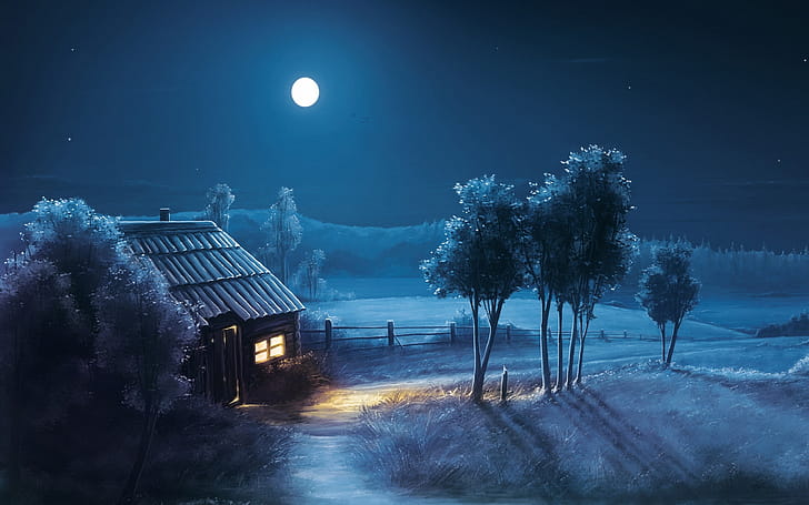 Rural, Moonlight wallpaper