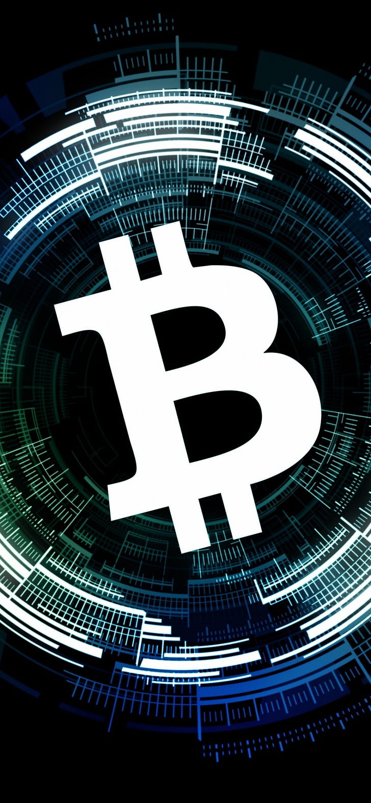 Bitcoin  , Cryptocurrency, Black background, Technological theme phone wallpaper