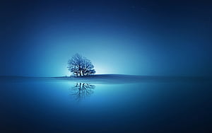 Blue Reflections, blue, reflections, creative, graphics wallpaper