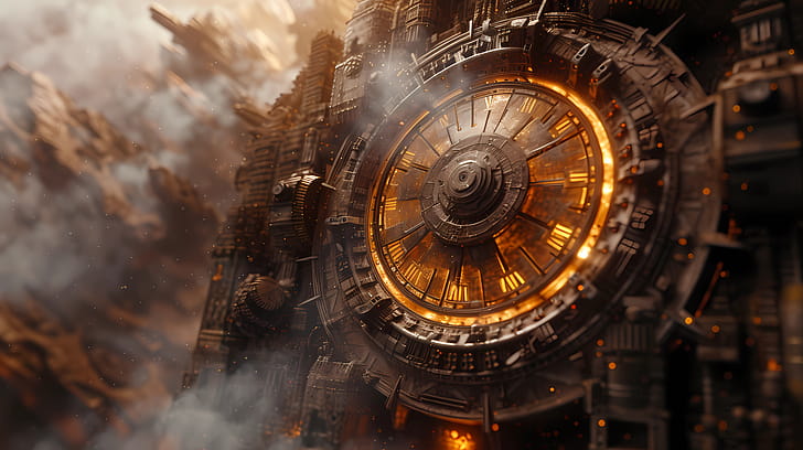 The mega clockwork structure, clock, Time, clockwork wallpaper