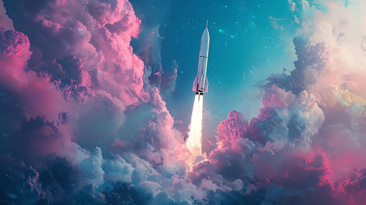 Stunning Rocket Launch in  Ultra, rocket launch, rocket, Launch, cloud, space wallpaper