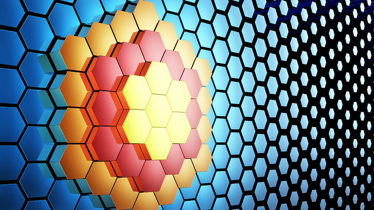 3D pattern, Honeycombs wallpaper