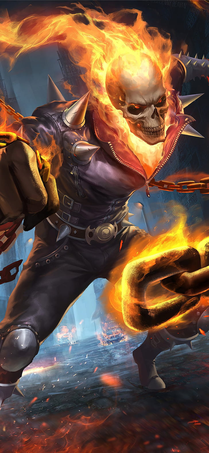 Ghost Rider, iPhone ,  , Ghostly visuals phone wallpaper