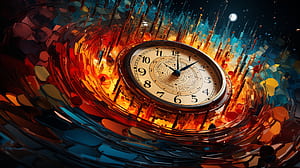 Abstract Clock Vortex, man made, clock wallpaper