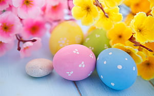 Easter Eggs and Spring Blossoms, easter, eggs, celebrations wallpaper
