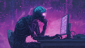 Neon Neural Coder —  AI Programmer, programmer, artificial intelligence, code, computer, cyberpunk wallpaper