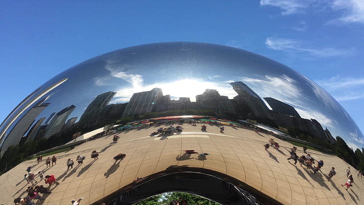 Chicago Skyline, Cloudgatebean Statue wallpaper